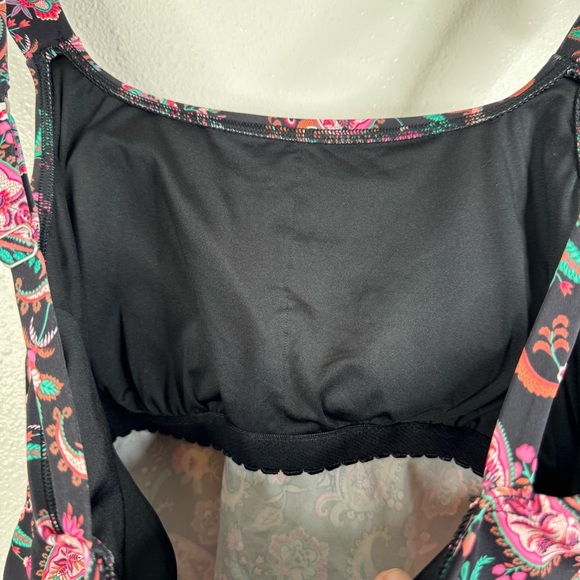Lands’ End Pink Paisley Tankini Top Size 10-12 - Picture 4 of 6